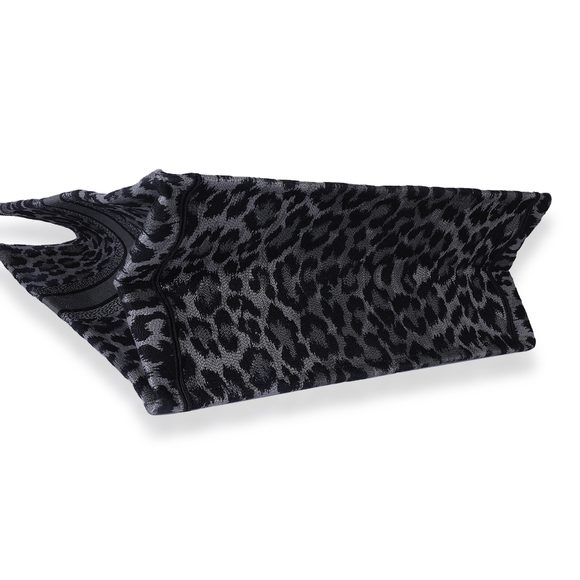 Christian Dior Black & Gray Leopard Mizza Embroidery Large Book Tote - Picture 6 of 7